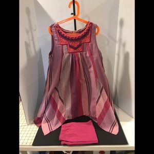 MONSOON HANDKERCHIEF SHIRT AND LEGGINGS